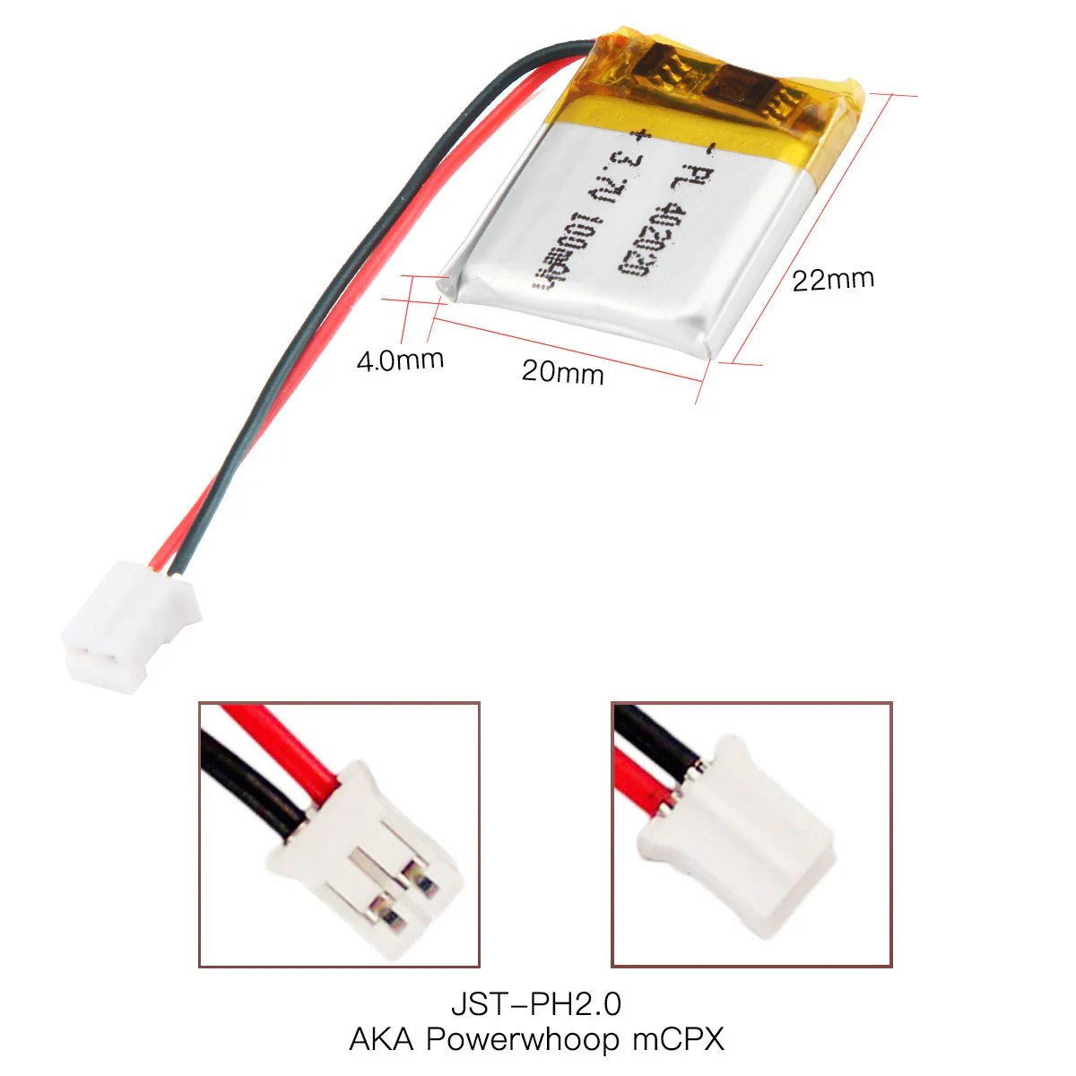 YDL 3.7V 100mAh 402020 Rechargeable Lithium  Polymer Battery - Image 4