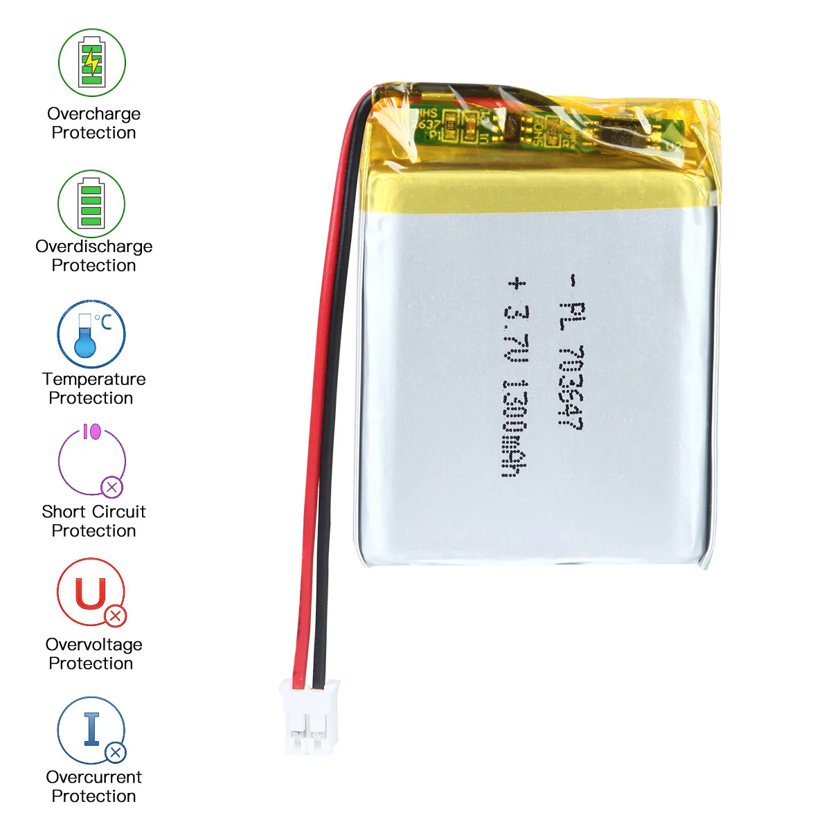 YDL 3.7V 1300mAh 703647 Rechargeable Lithium Polymer Battery - Image 5