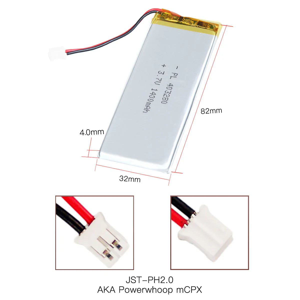 YDL 3.7V 1400mAh 403280 Rechargeable Lithium Polymer Battery Length 82mm - Image 5