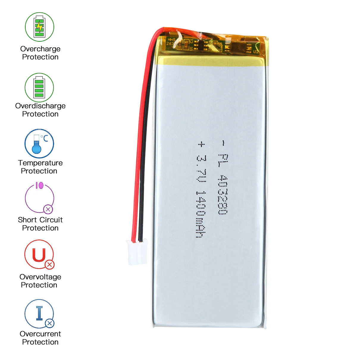 YDL 3.7V 1400mAh 403280 Rechargeable Lithium Polymer Battery Length 82mm - Image 6