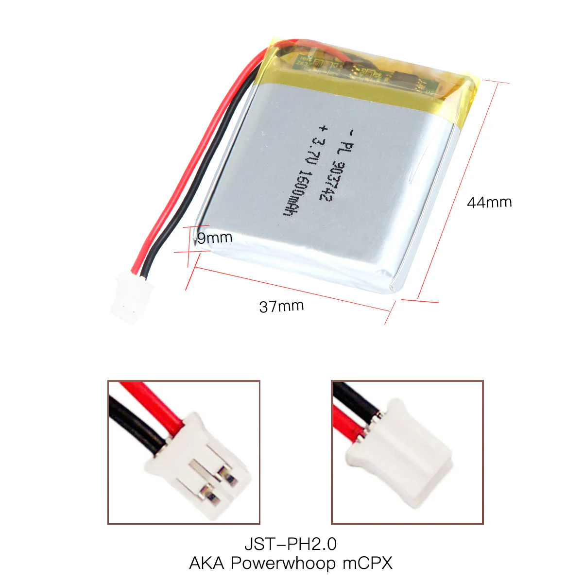 YDL 3.7V 1600mAh 903742 Rechargeable Lithium Polymer Battery - Image 5