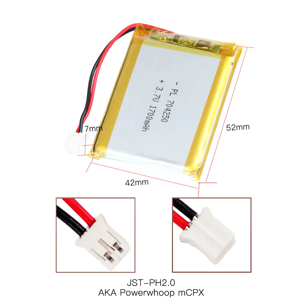 YDL 3.7V 1700mAh 704250 Lithium Polymer Battery Pack - Image 5
