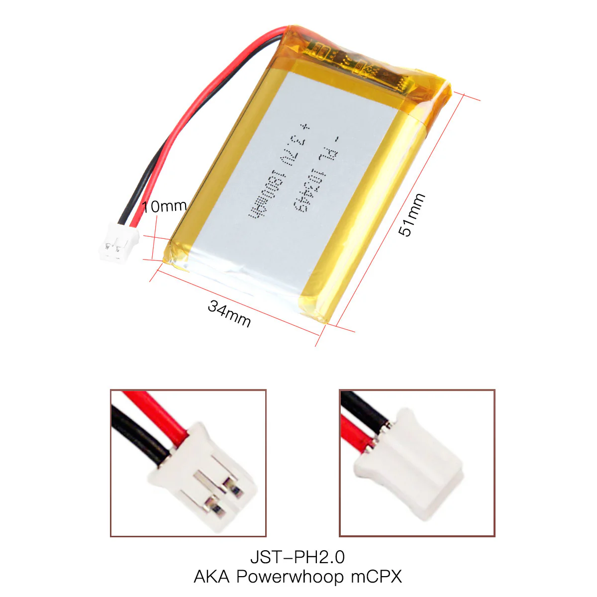 3.7V 1800mAh 103449 Rechargeable Lithium Polymer Battery - Image 5