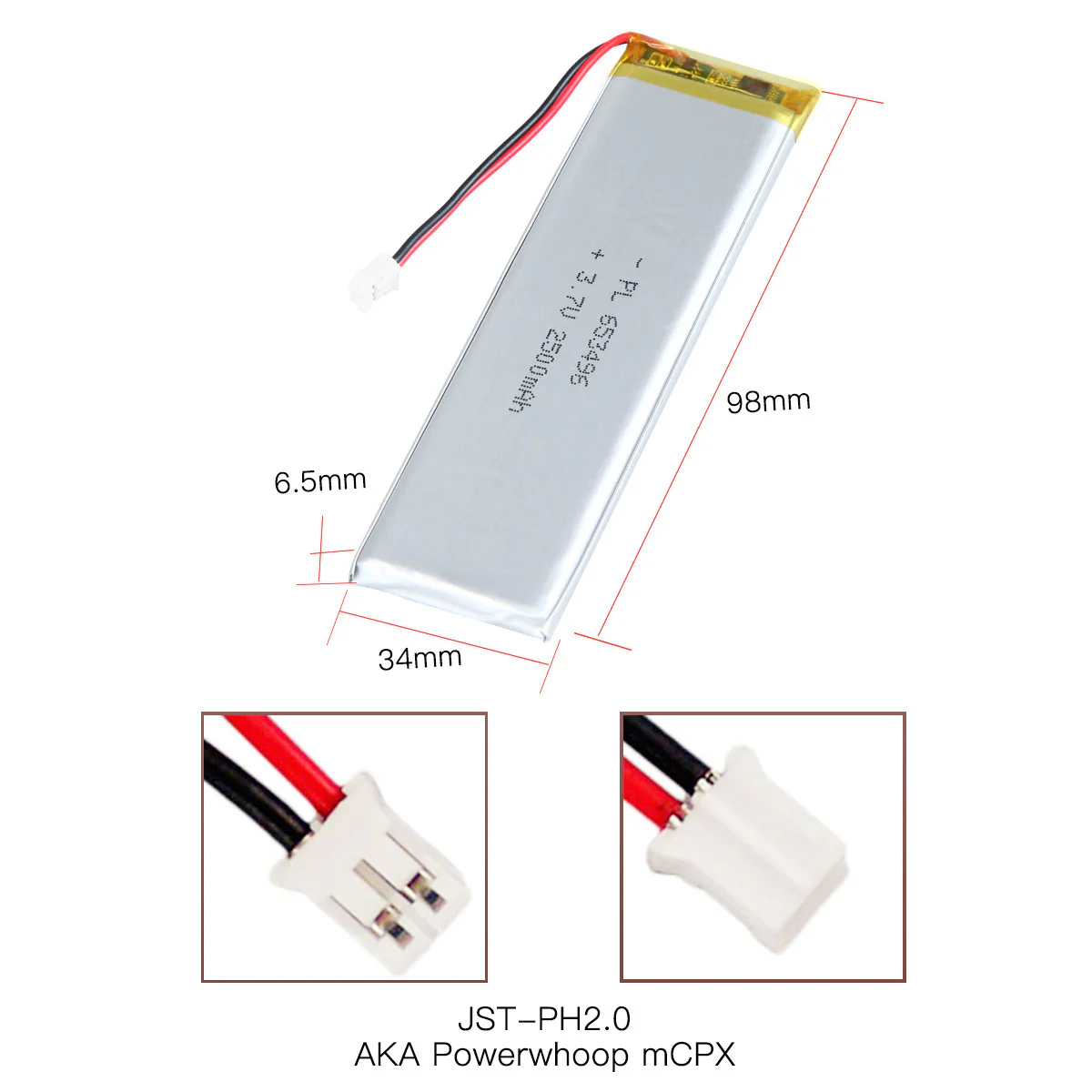 YDL 3.7V 1800mAh 653496 Rechargeable Lithium Polymer Battery - Image 5