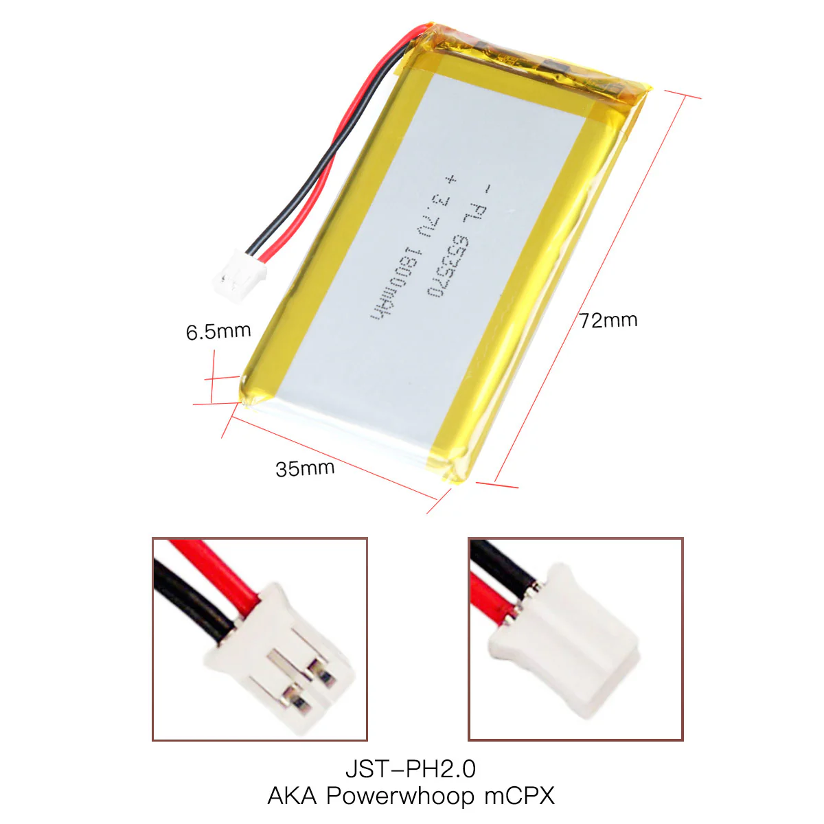YDL 3.7V 1800mAh 653570 Rechargeable - Image 5