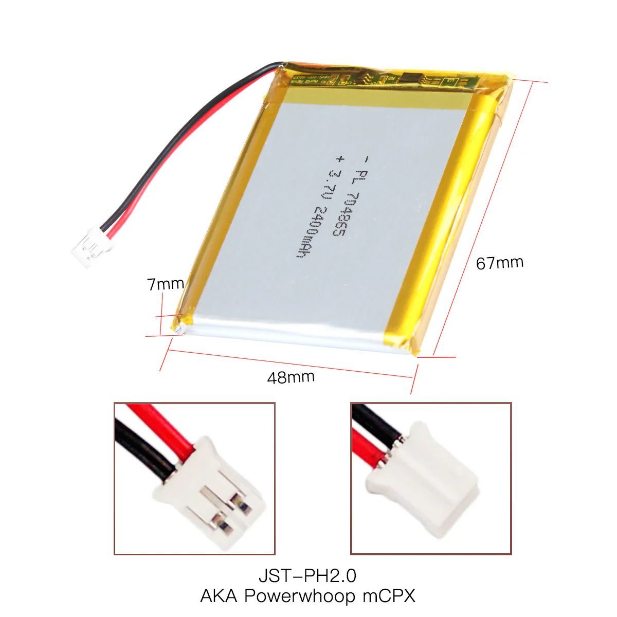 YDL 3.7V 2400mAh 704865 Rechargeable Lithium Polymer Battery - Image 4