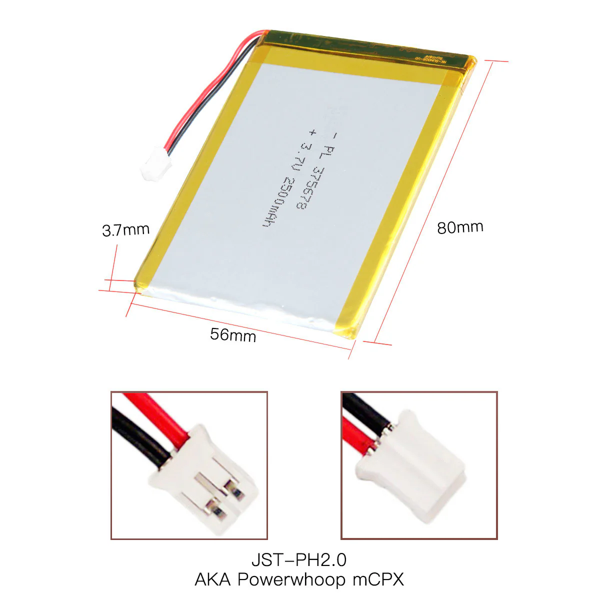 YDL 3.7V 2500mAh 375678 Rechargeable Lithium Polymer Battery Length 80mm - Image 4