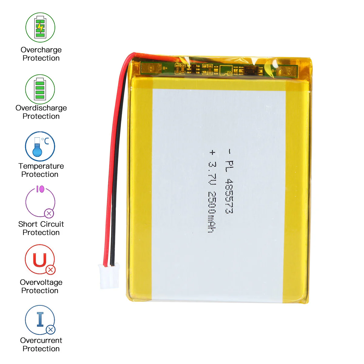 3.7V 2500mAh 485573 Rechargeable Lithium Polymer Battery - Image 5