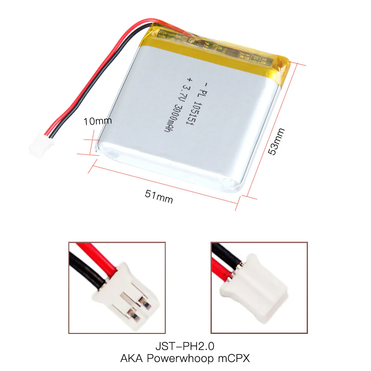 3.7V 3000mAh 105151 Rechargeable Lithium Polymer Battery - Image 4