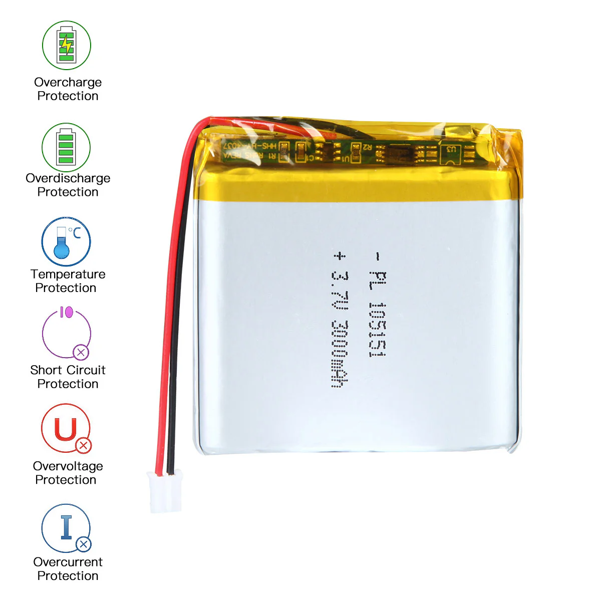 3.7V 3000mAh 105151 Rechargeable Lithium Polymer Battery - Image 5