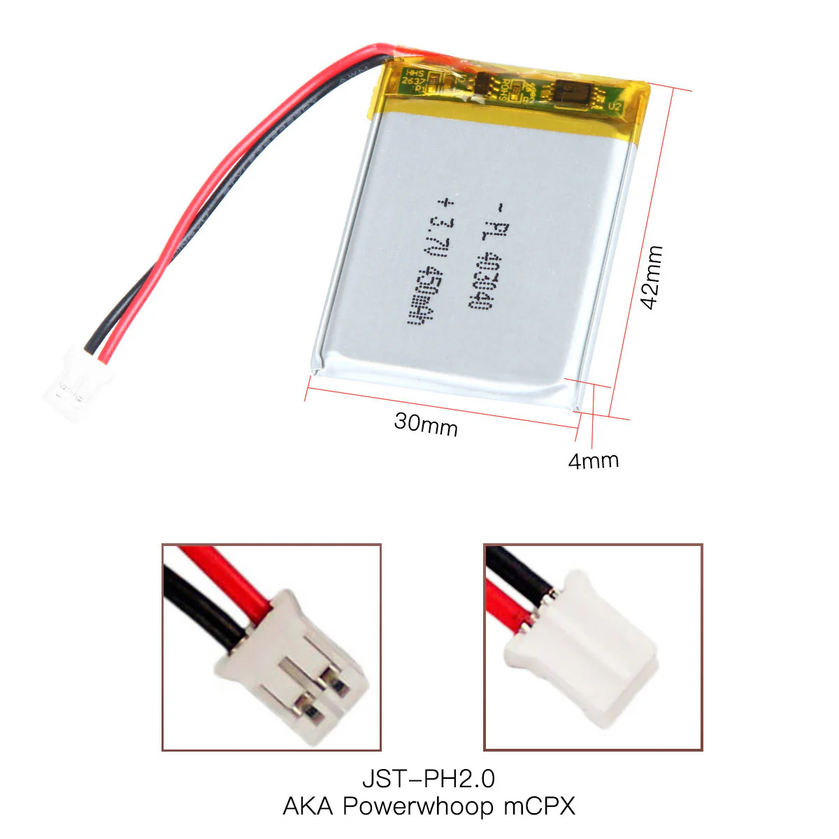 YDL 3.7V 450mAh 403040 Rechargeable Lithium Polymer Battery Length 42mm - Image 10