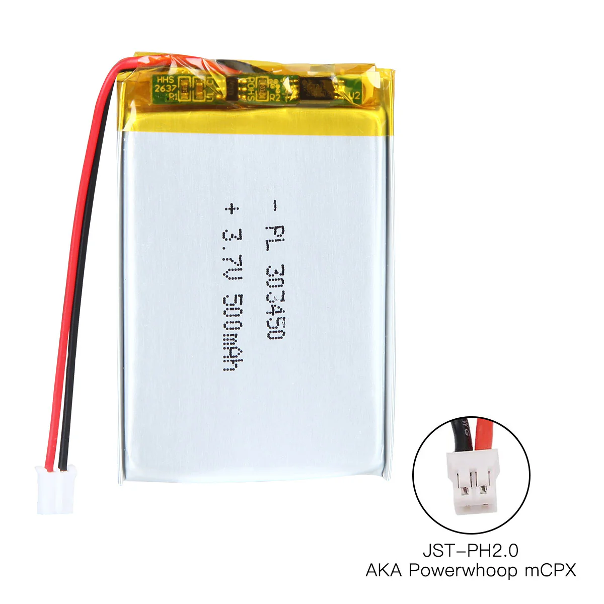 3.7V 500mAh 303450 Rechargeable Lithium Polymer Battery Length 52mm - Image 4