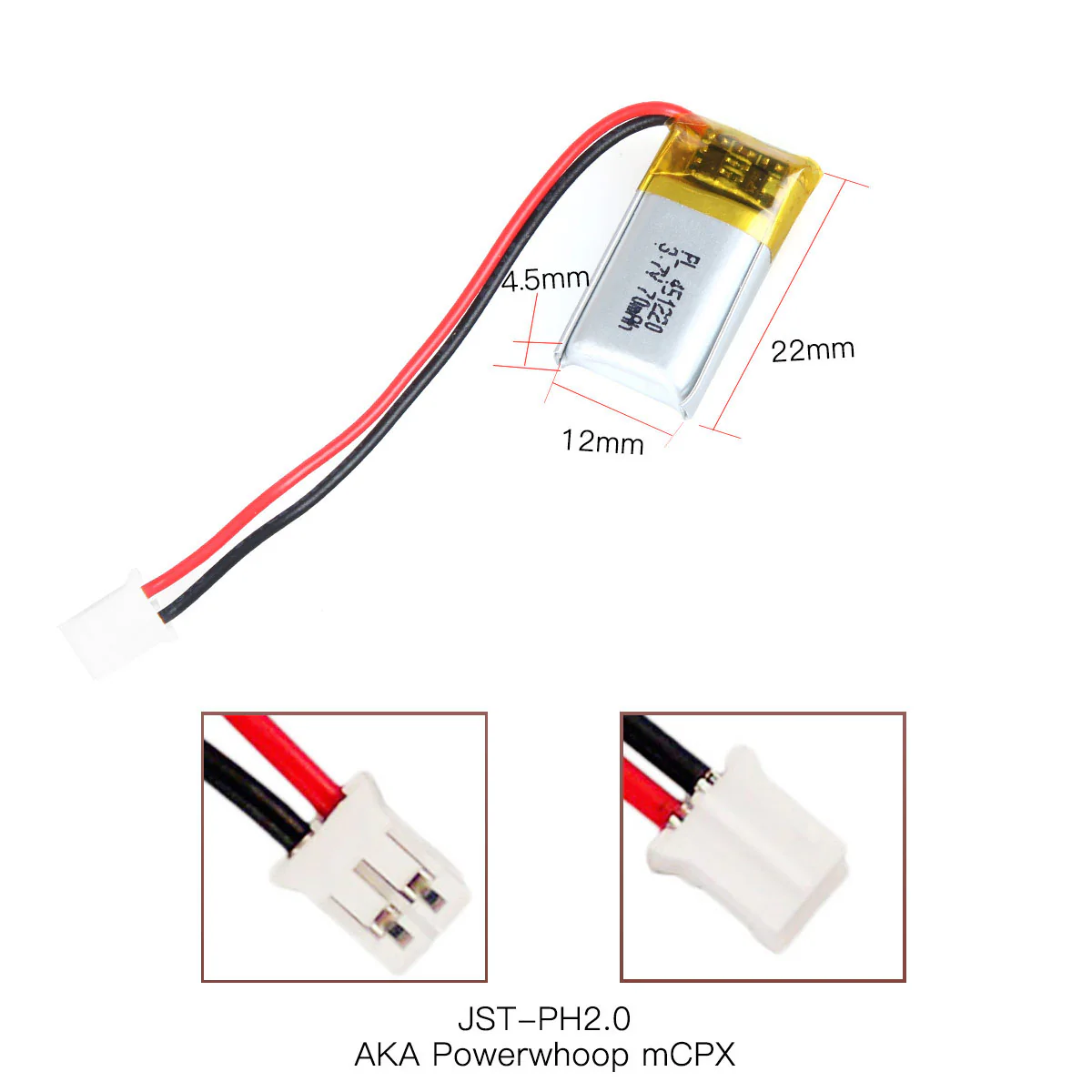 YDL 3.7V 70mAh 451220 Rechargeable Lithium Polymer Battery - Image 4