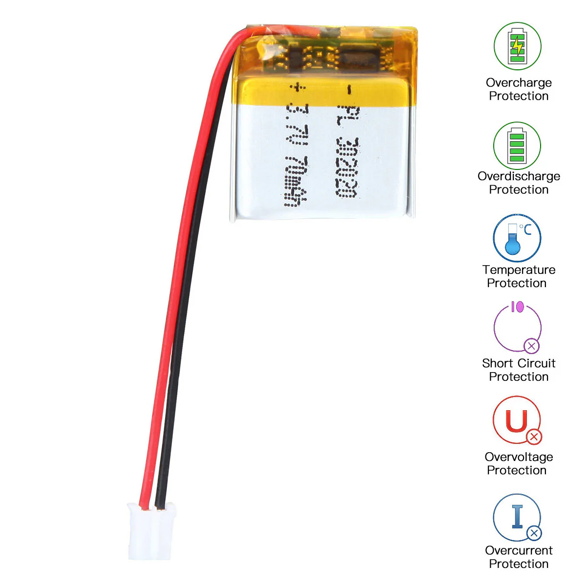 3.7V 70mAh 302020 Rechargeable Lithium Polymer Battery - Image 5