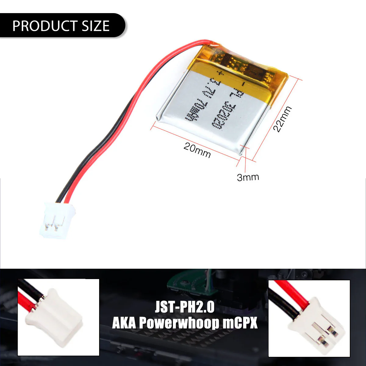 3.7V 70mAh 302020 Rechargeable Lithium Polymer Battery - Image 6